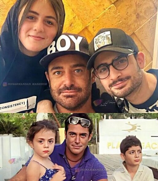 رضا گلزار با خواهرزاده هایش +عکس
