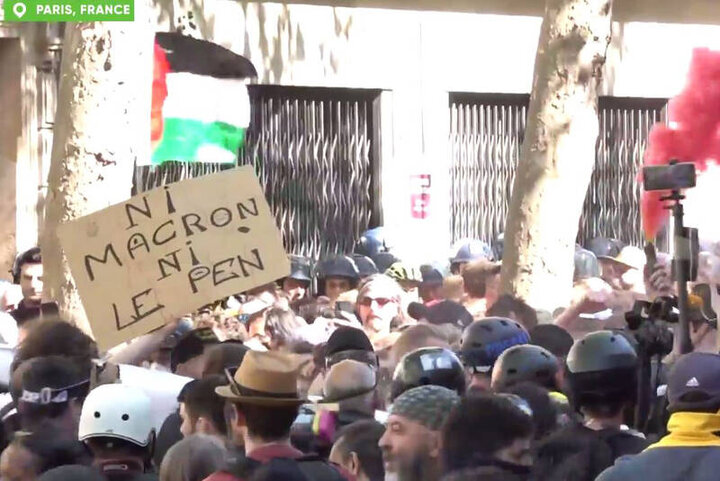 تظاهرات علیه ماکرون و لوپن در چند شهر فرانسه / فیلم