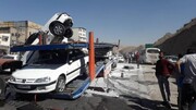 جزئیات سانحه برخورد ۳ خودرو در بزرگراه همت تهران / ۷ نفر مصدوم شدند