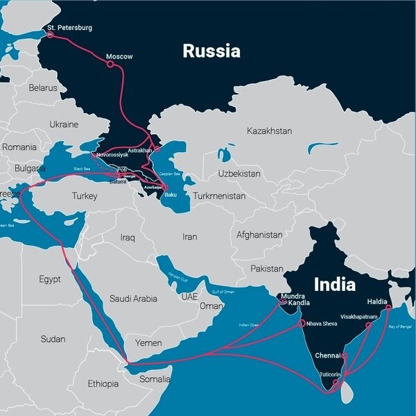 هند، گرجستان را جایگزین ایران برای انتقال بار به روسیه کرد/ بندر چابهار باز هم جا ماند