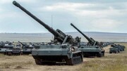 توپخانه سنگین ۲S۷M Malka روسیه به جنگ وارد شد / فیلم