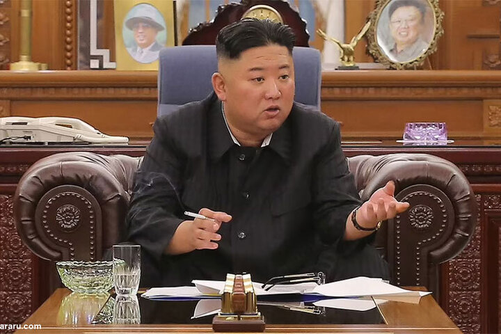 رهبر کره شمالی  برای اولین بار ماسک زد / فیلم