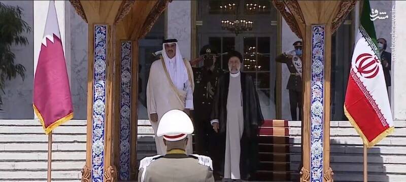 استقبال رئیسی از امیر قطر در کاخ سعدآباد / عکس