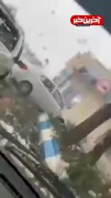 له شدن سقف ماشین ها هنگام بارش شدید تگرگ درشت در نیشابور / فیلم