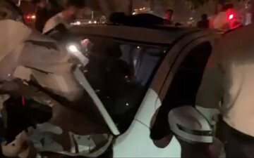 تصاویر هولناک از تصادف خودروی شاهین در بزرگراه شیخ فضل الله تهران / فیلم