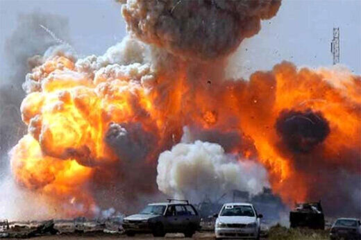انفجار وحشتناک مخزن بنزین زیرزمینی در عربستان / فیلم