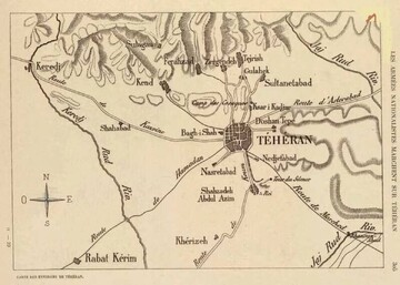 عکس زیرخاکی و قدیمی از نقشه طهران مربوط به بیش از ۱۲۰ سال پیش