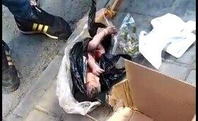 آخرین وضعیت نوزاد رها شده در سطل زباله در نازی آباد