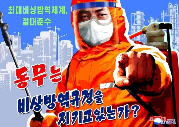 تصاویری از پوسترهای مقابله با کرونا در کره شمالی