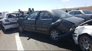 تصادف زنجیره‌ای ۴ خودرو در جاده چالوس