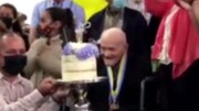 ویدیو تماشایی از جشن تولد پیرترین مرد جهان