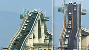 تصاویر دلهره آور از ترسناک‌ترین پل ماشین روی جهان در ژاپن! / فیلم