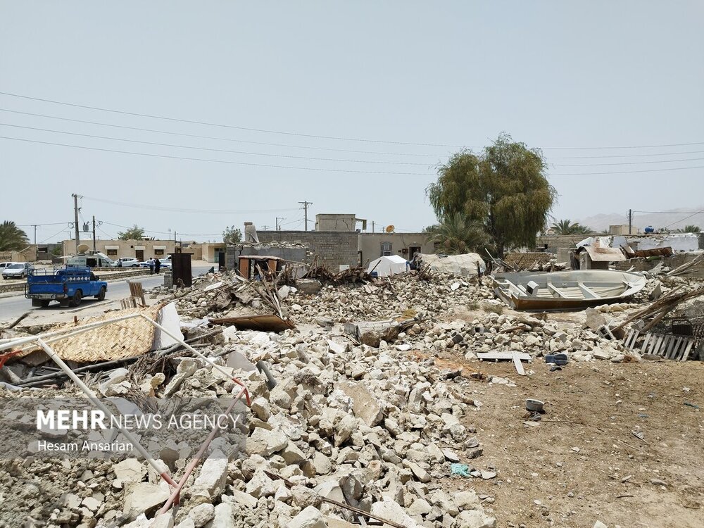 روستای سایه‌خوش در زلزله هرمزگان کاملا تخریب شد +عکس