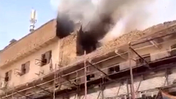 آتش سوزی وحشتناک در نزدیکی مرقد امام حسین (ع) در کربلای معلی / فیلم