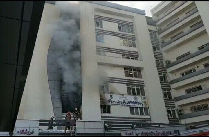 نخستین تصاویر از آتش‌سوزی وحشتناک در بیمارستان رسول اکرم تهران + جزئیات و فیلم حادثه
