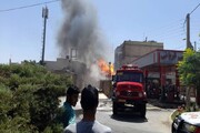 آتش‌سوزی وحشتناک پمپ بنزین پل تمدن اصفهان | انفجار تانکر بنزین حین تخلیه سوخت / فیلم