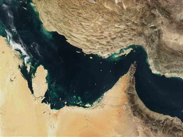 تصویر ماهواره‌ای ناسا از جزایر جنوب ایران