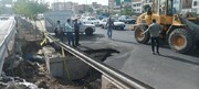 بازگشایی خیابان سپاه تهران پس از رانش شدید زمین