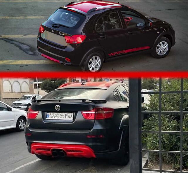 کپی برداری عجیب راننده خودرو BMW از روی کوییک سایپا در تهران! / عکس
