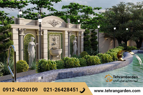 طراحی فضای سبز ویلا مدرن در شمال با تهران گاردن