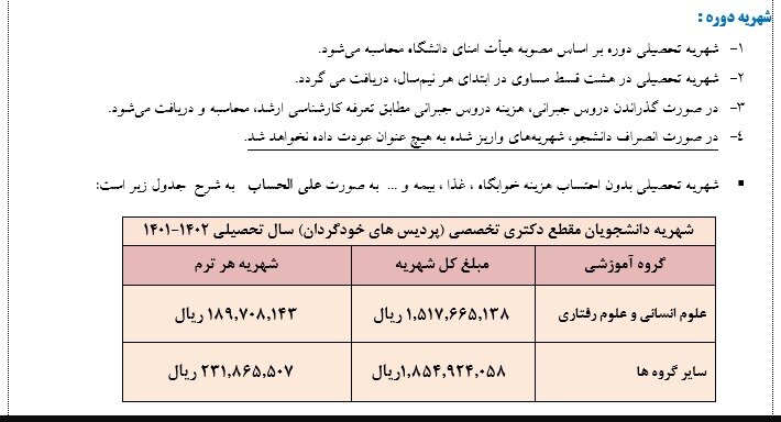 گرانترین شهریه در دانشگاه تهران/ دکتری پردیس خودگردان؛ ۱۵۱ میلیون تومان