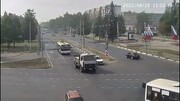 لحظه وقوع تصادف دو اتوبوس با یکدیگر در وسط چهارراه + فیلم