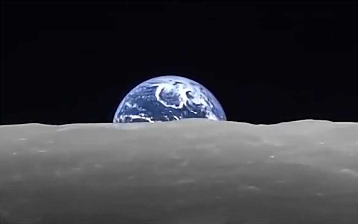تصاویر حیرت انگیز از لحظه طلوع زمین از منظر کره ماه + فیلم