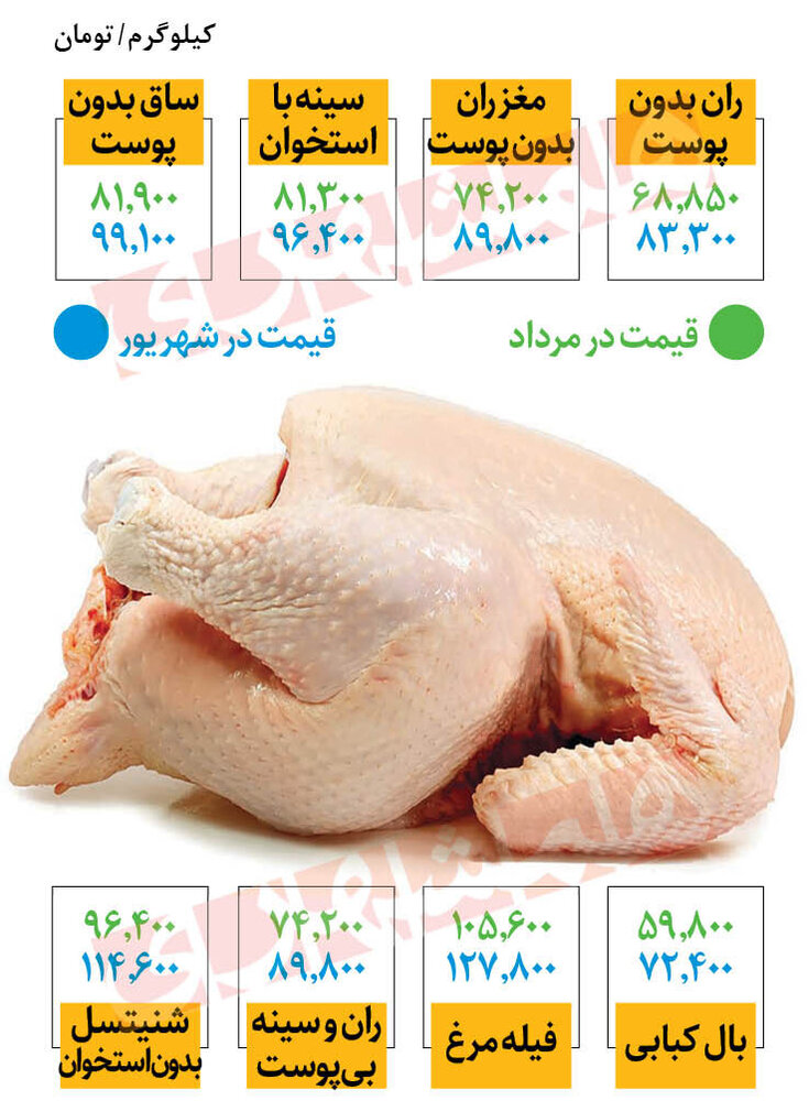 تغییرات جدید در قیمت مرغ | هر کیلو ران و سینه مرغ چند؟ 
