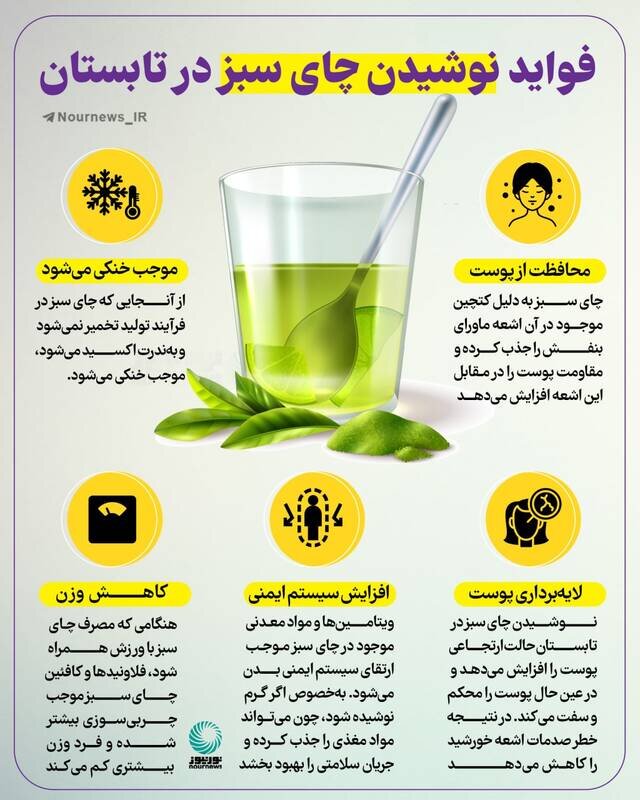 خواص شگفت انگیز نوشیدن چای سبز در روزهای گرم سال + عکس