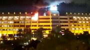 مهار آتش سوزی هولناک در هتل شایان کیش پس از تخلیه مسافران + فیلم