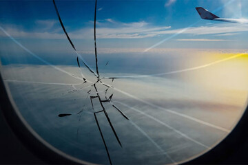 تصاویر دلهره آور از لحظه شکسته شدن شیشه هواپیما پرواز ورشو به نیویورک + فیلم