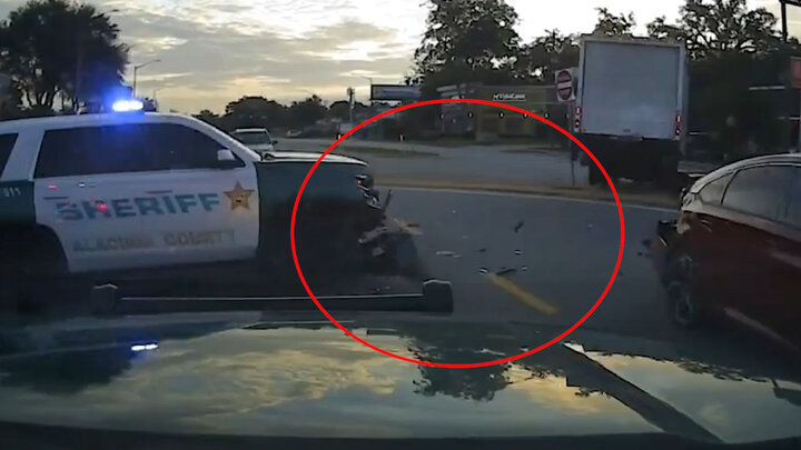 ویدیو دلهره آور از تعقیب و گریز وحشتناک پلیس و راننده کامیون سرقتی
