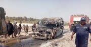 ویدیو دیده نشده از برخورد وحشتناک سه خودروی حامل مسافران ایرانی در عراق + ۱۱ مصدوم
