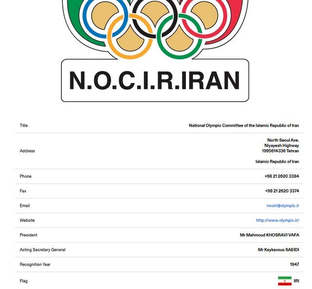 نام خسروی‌وفا در سایت IOC ثبت شد