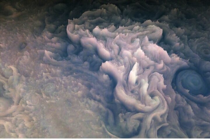 تصاویر رویایی از زیبایی چشم نواز شبیه‌سازی ابرهای سیاره مشتری + فیلم