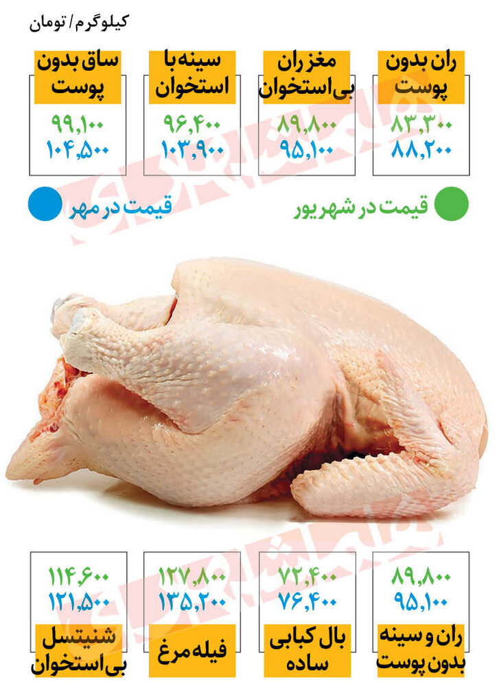 قیمت جدید مرغ در میادین | هر کیلو مرغ تازه چند شد؟