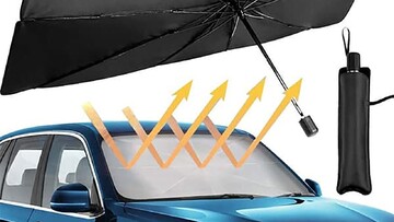 رونمایی از چتر آفتابگیر ماشین برای پارک کردن خودرو در آفتاب + فیلم