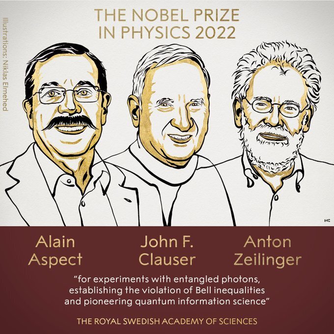 اعلام  برنده جایزه نوبل فیزیک سال ۲۰۲۲ 