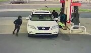 زورگیری وحشتناک در پمپ بنزین برای سرقت خودرو + فیلم