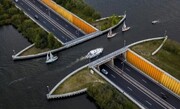 ویدیو تماشایی از طراحی باورنکردنی پل ولومیر در هلند + تونل زیر دریاچه / فیلم