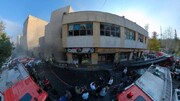 تصاویری از آتش‌سوزی هولناک در خیابان ولیعصر تهران