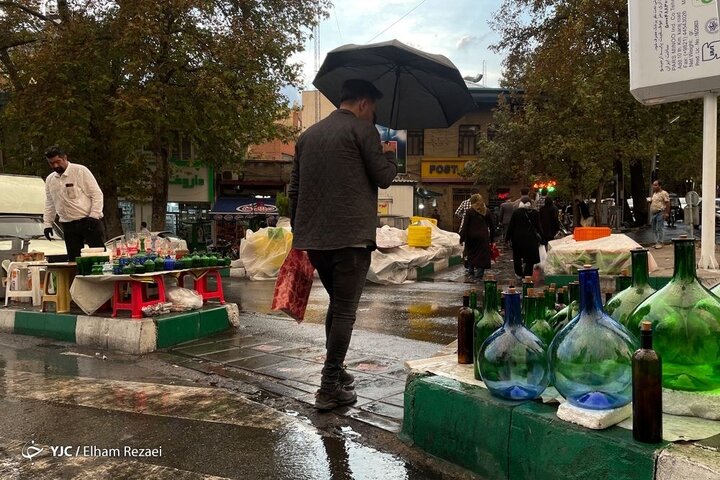 تهران زیر باران پاییزی +تصاویر