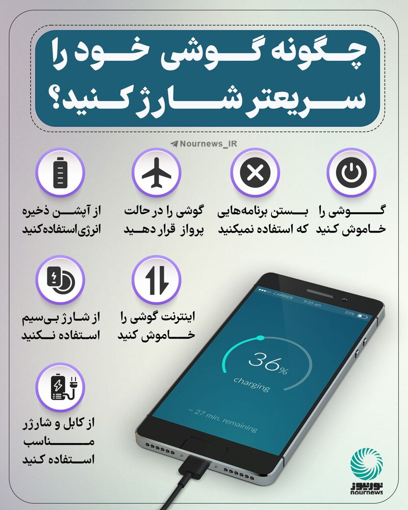نحوه شارژ سریع و فوری گوشی موبایل با چند ترفند ساده برای مواقع ضروری + عکس