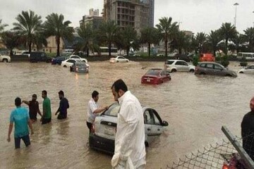مرگ دو شهروند عربستانی درپی بارندگی شدید
