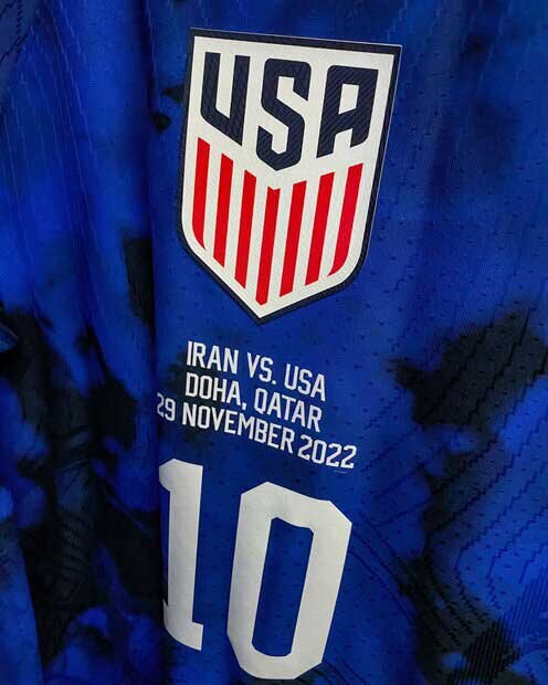 تصویری از پیراهن تیم آمریکا برای بازی مقابل ایران