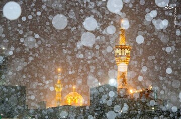 تصاویری جالب از برف بازی زائران در حرم امام رضا/ فیلم