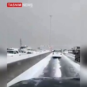 بارش سنگین برف در کویت! + فیلم