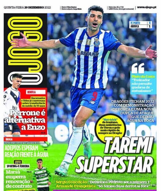 توصیف روزنامه پرتغالی از طارمی: او مثل یک پهپاد ایرانی است!