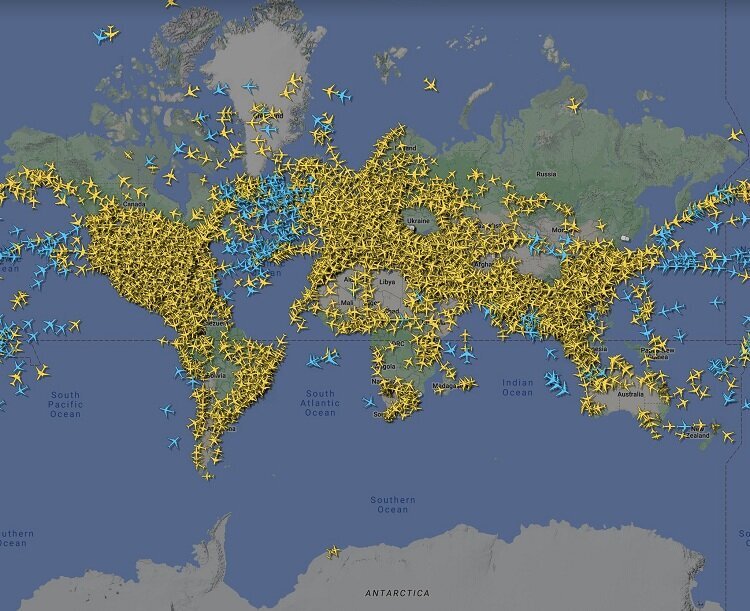 نقشه ترافیک هوایی عجیب در اولین روز ۲۰۲۳
