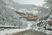 تصاویر چشم نواز از بارش برف در شهر تاریخی ماسوله در گیلان + فیلم